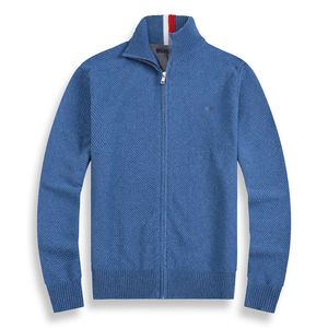 High end designer masculino azul requintado suéter moletom cardigan de manga comprida bordado vintage casal suéter primavera e outono pulôver solto