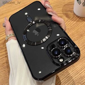 iPhoneケースMAGSAFE用の豪華な透明な磁気iPhone15のワイヤレス充電ケース14 13 12