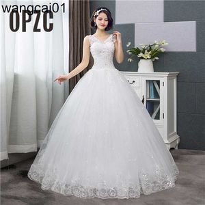 Festklänningar billiga koreanska sty v-hals spetstank sevess blommig tryck bollklänning bröllopsklänning 2022 Ny mode simp estidos de noivas cc 0408h23