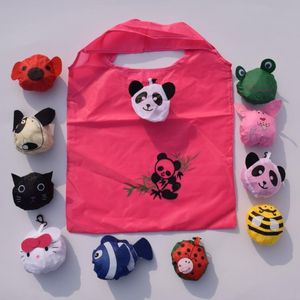 Borse per la spesa riutilizzabili Borsa per la spesa pieghevole Simpatico cartone animato Vari animali Borse per la spesa resistenti per viaggi, casa, cucina, SN4500