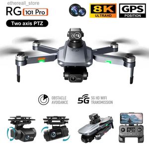 Drohnen RG101 Pro Drohne 2-Achsen Gimbal 360 Hindernisvermeidung HD Dual Kamera Luftaufnahmen Bürstenloses GPS Faltbarer Return Quadcopter Q231108