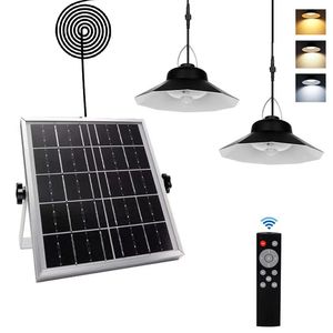 Solar Garden Lights Double Heads Outdoor Indoor 8800mAh Split Solar Shed Lights Remote Timer 5M Pow Cord Garden LED SPOTLIGHT