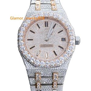 Premium Quality Antique Fully Iced Out Watch VVS Clarity Moissanite Studded Diamond Watch Luxury Stainless Steel Watch for Men