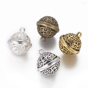 Colares de pingente 50 pcs estilo tibetano liga encantos oco sino metal pingentes para colar de natal brinco jóias fazendo suprimentos