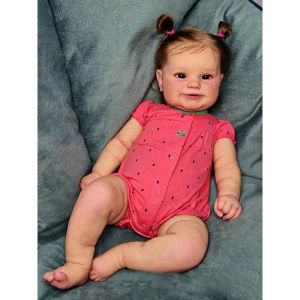 60 cm baby Reborn Doll Toddler Populära söt tjej Maddie Doll med handrothår mjuk kram kropp högkvalitativ docka