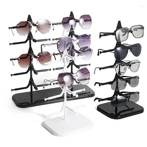 Jewelry Pouches Plastic Sunglasses Show Rack Holders Eyeglasses Display Stand Storage Holder Glasses Shelf Home Organizer Space Saving
