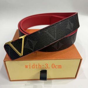 New red Belt for Women Genuine Leather 3cm Width High Quality Men Designer Belts L Buckle cnosme Womens Waistband Cintura Ceintures