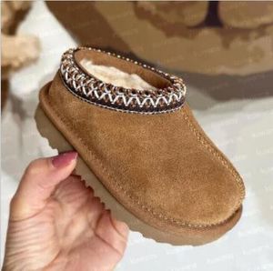 Crianças Criança Tazmans Chinelos Tazz Crianças Sapatos de Bebê Fur Slides Ultra Mini Bota Mules de Inverno Slip-on Lã Pequeno Grande Sapatos de Algodão Impermeáveis Giokj