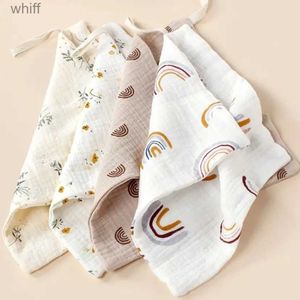 Bibs Burp Cloths New Baby Cotton Square Towels Infant Wash Hand Face Wipes Washcloth Facecloth Handkerchief Muslin Cloth Feeding Bib Baby ItemsL231108