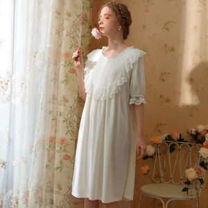 Women's Sleepwear Princess Nightgown Girl Short Sleeve Cotton Doll Skirt Sweet And Lovely French Retro Court High-grade Pajamas