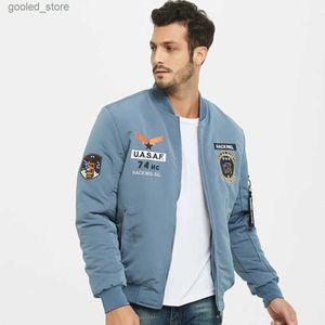 Mäns jackor Winter Jacket Men's MA1 American Pilot Jacket Baseball Uniform Jacket Cotton Jacka Tiger Brodery Jacket Autumn and Winter FA Q231109