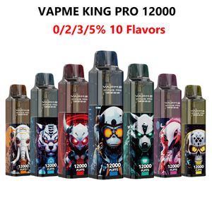 Original VAPME KING Pro 12000 Puffs Disposable Vape 1.0ohm Mesh Coil 20ml Prefilled Device With 850mAh Colbat Type-c Rechargeable Battery 10 Flavors 12K E Cigarettes