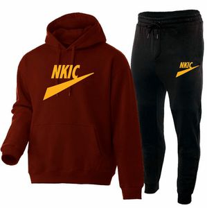 Mäns casual tröja set hoodies sweatpants tracksuit 2 st kläder jogger märke kostym man pullover vinter streetwear kläder