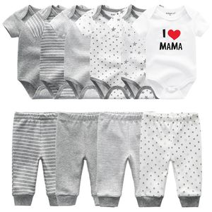 Set di abbigliamento nati 6ps Bodysuits 4 pezzi pantaloni per bambini vestiti estivi abiti da regalo per bambini