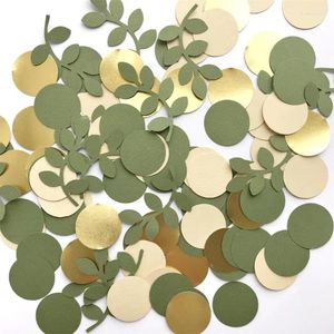 Party Decoration 100st Forest Theme Cardboard Confetti Wedding Throwing Props levererar grön födelsedag