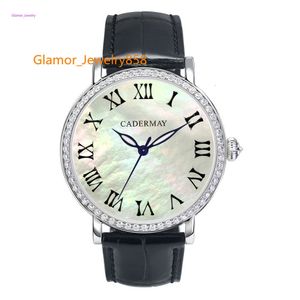 Cadermay Wristwatches 2023 Natural Pearl Fritillaria Dial Round Hand Set 316L Pass Diamond Tester Moissanite Watch