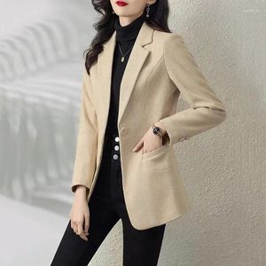 Abiti da donna Abito in lana scozzese Giacca da donna Primavera Autunno 2023 Moda coreana Manica lunga Giacca sportiva sottile Cappotto Casual da donna da ufficio Top