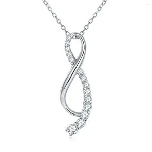 Ketten P3-0087 Lefei Mode Trend Luxus Klassische Moissanit 0,52 Diamondset Design Nummer 8 Halskette Für Frauen 925 Silber Schmuck Geschenk