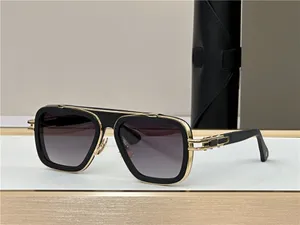 Herren-Designer-Sonnenbrille, quadratisches Design, großzügige Pop-Sonnenbrille, Stil, Mode, Vintage-Stil, Spiegelglas, Goldfarbe, Mann, Frau, Strand, mit Box