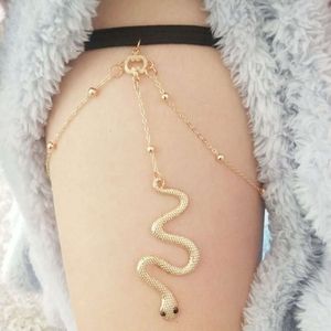 Serpente elastico per la coscia sexy, collana alla moda da donna a gamba lunga, catena multistrato personalizzata, gioielli con catena per il corpo