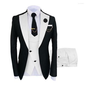 Men's Suits Suit Men's 3 Piece Fit Costume Homme Shawl Lapel Blazer Tuxedo Party Wedding (Blazer Vest Pants) For Men