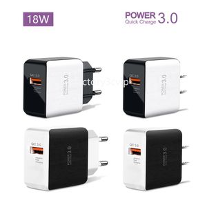 QC3.0 Fast Quick USB Wall Charger 18W Power Adapter 5V 3A 9V 2A для iPhone 12 13 14 15 Samsung S7 S8 S10 S22 S23 LG F1 Розничный пакет