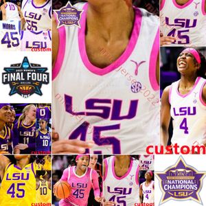 LSU Tigers Basketball 2023 Krajowy mistrz Jersey Ladazhia Williams Amani Bartlett Izzy Besselman Alisa Williams Emily Ward Custom Lsu Jersey