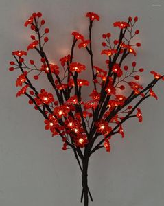 Fiori decorativi LED Ramo di luce con perline acriliche Decorazione Luci di salice Lampada Riempitivo per vaso fai da te Ramoscello Anno Gif