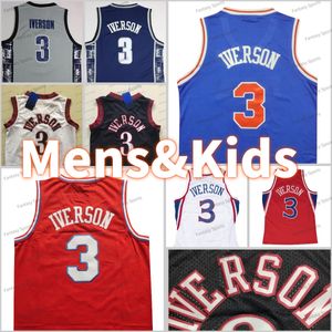 Maglia retrò 3 Allen Iverson Maglia da basket Maglia Georgetown Hoyas College UniversityVintage College Men cucita MN Maglie Camicie