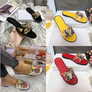 2023 Designer berühmte Sandalen Mode V-Kopf Metallschnalle Flache Sandalen Frau Versage Schuhe H Flip-Flops Niedriger Absatz Luxus-Hausschuhe Palazzos Baroccos Leder-Slides