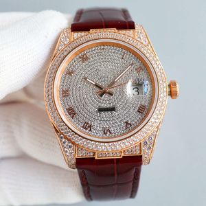 Relógio masculino caro com diamantes completos datjusts menwatch relógio de pulso automático E0F8 movimento mecânico de alta qualidade uhr coroa busto montre congelado rolx reloj