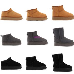 Snow Platform Australia Designer Slipper Tazz Braid Comfy Women Suede Sheepskin Fur Lined Slides Winter Shoes Chesut Boots