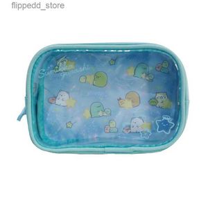 Cosmetic Bags Sumikko Gurashi Clear Makeup Bag Organizer Cute Anime Small Make Up Cosmetic Bags Beauty Case Transparent Toiletry Storage Bag Q231108