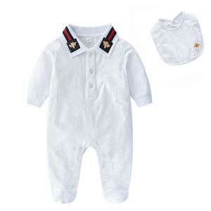 Pagliaccetti e bavaglini per bambini 2 pezzi Tuta in cotone per bambini Capispalla Neonato Primavera Autunno Vestiti Tute a maniche lunghe BH97