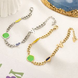 Designer-Armband-Geschenke für Frauen, Luxus-Schmuck, 18 Karat vergoldete Cuba-Link-Edelstahl-Armbänder
