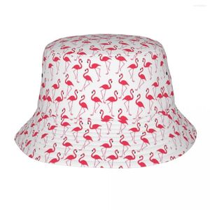 Beret Custom Pink Flamingo Bucket Hat Men Men Outdoor Sun Summer Fisherman Cap