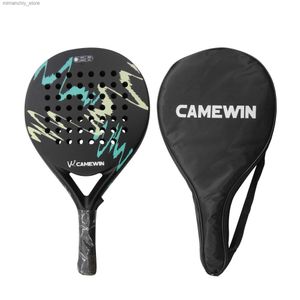 Tennis Rackets CAMEWIN Beach Tennis Racket Carbon Professional Carbon and Glass Fiber Padel Tennis Racket Soft Face Padd Racquet with Bag Q231109