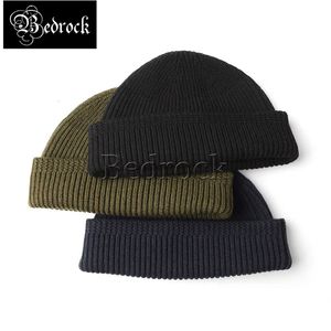 Beanie/Skull Caps RT Vintage Watch Cap World War II Navy Cold Cap Men's Winter Wool Sticked Hat Woolen Hat Melon Leather Hat 231108