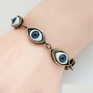 Charm Armbänder Vintage Gothic Dämon Augen Armband Femme Punk Evil Eye Armbänder Für Frauen Metall Schmuck Drop Drop Lieferung Dhgarden Dhruk