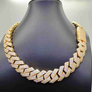 Halsband Moissanite Chain Designer Jewelry Cuban Link Chain Iced Out Pass Diamond Tester VVS Moissanite Jewelry Chains