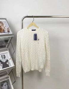 남자 디자이너 스웨터 디자이너 폴로 화이트 풀오버 자수 긴 슬리브 튀김 반죽 돌기 작은 둥근 목 남자와 여자 고품질 스웨터