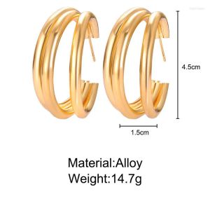 2024 Stud Ohrringe Gold Farbe C-Förmigen Gehen Überall Runde Kreis Für Frauen Geometrische Ohr Studs Vintage Brincos Party schmuck Geschenk