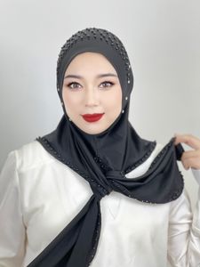 Hijabs Muslim Hijab Solid Color Beaded Arab Hijab Long Hijab Women Hijab Beaded Soft and Easy to Wear Hijab Turkish Head Wrap Scarf 230408
