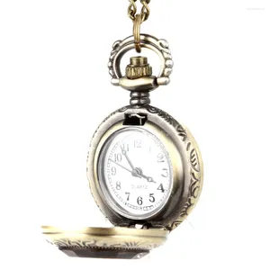 Relógios de bolso moda masculina feminino relógio de quartzo vintage liga cúpula de vidro colar pingente unissex suéter corrente relógio presentes