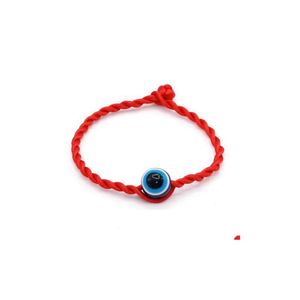 Bangle 50pcs/Lot Fashion Red nici Blue Evil Eye Bransoletka Lucky Ręcznie robiona lina dla kobiet mężczyzn Biżuteria Downot Dhgarden Dhly8