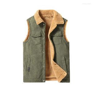 Gilet da uomo Gilet di velluto a coste imbottito addensato caldo spalle di grandi dimensioni Autunno e inverno Giacca di lana d'agnello Gilet di cotone