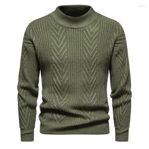 Herrtröjor Crew Neck Knit Mens Winter Sweater 2023 Solid Color Basic Pullovers Fashion Casual Warm Cable With Ribbing Edge 3XL