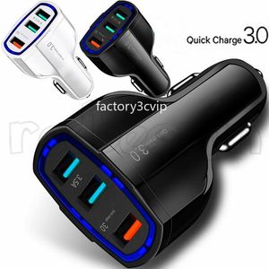 3 Usb Ports Car Charger Fast Quick Charging QC3.0 35W 7A Vehicle Car chargers adapter for iphone 15 14 12 13 samsung htc F1 retail box