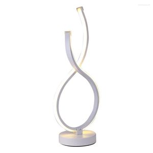 Lampade da tavolo Lampada da lettura moderna a LED Forma elicoidale Decorazioni per desktop Decorazione artistica leggera Comodino Basso consumo energetico per soggiorno