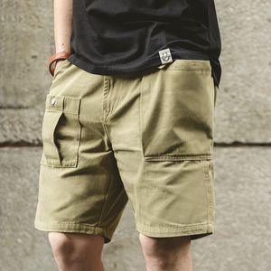 Męskie szorty Maden Big Pocket P37 Binds Shorts Męskie ami Khaki Casual Five Point Pants American Vintage Solid Men's 230408